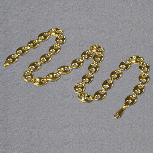 Puffed Mariner Link Chain - 14k Yellow Gold 11.00mm