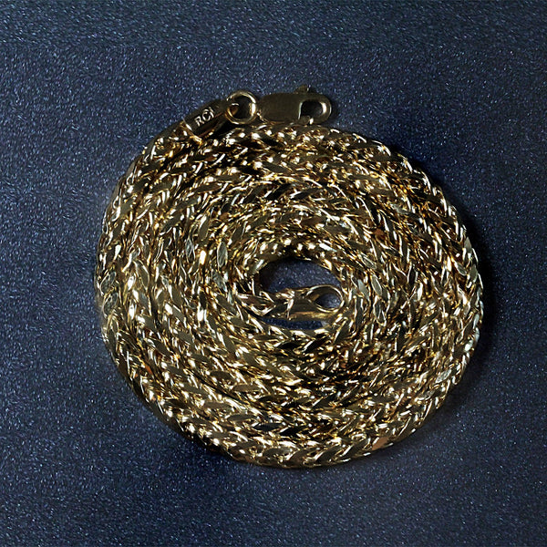 Diamond Cut Round Franco Chain - 14k Yellow Gold 3.20mm