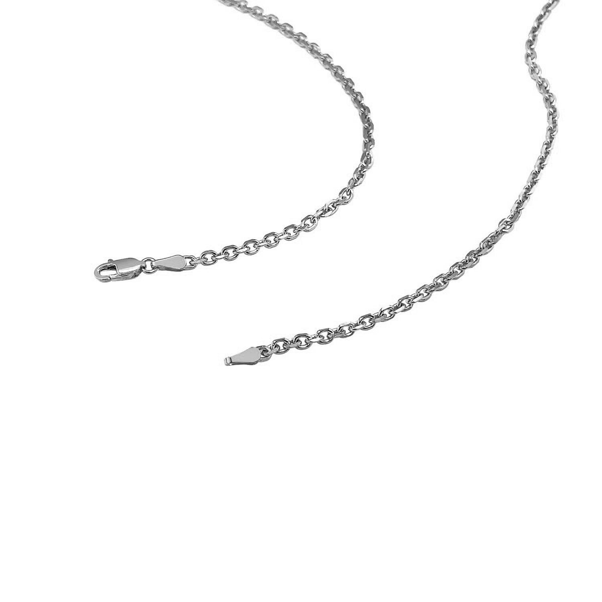 Diamond Cut Cable Link Chain - 14k White Gold 2.60mm