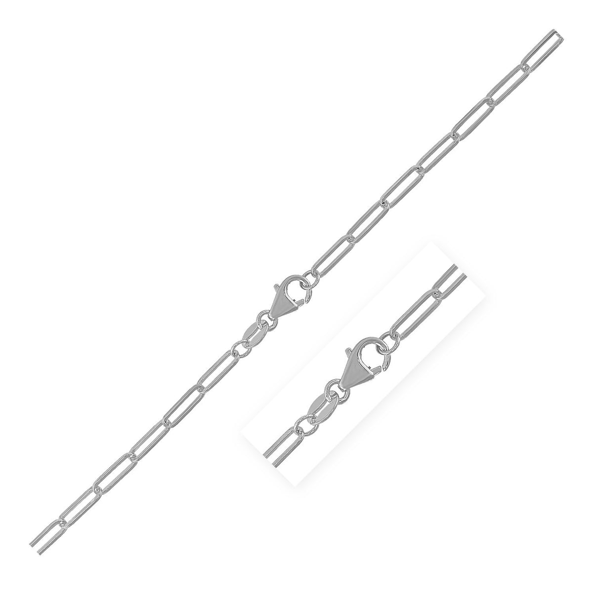 Paperclip Chain - 18k White Gold 2.50mm