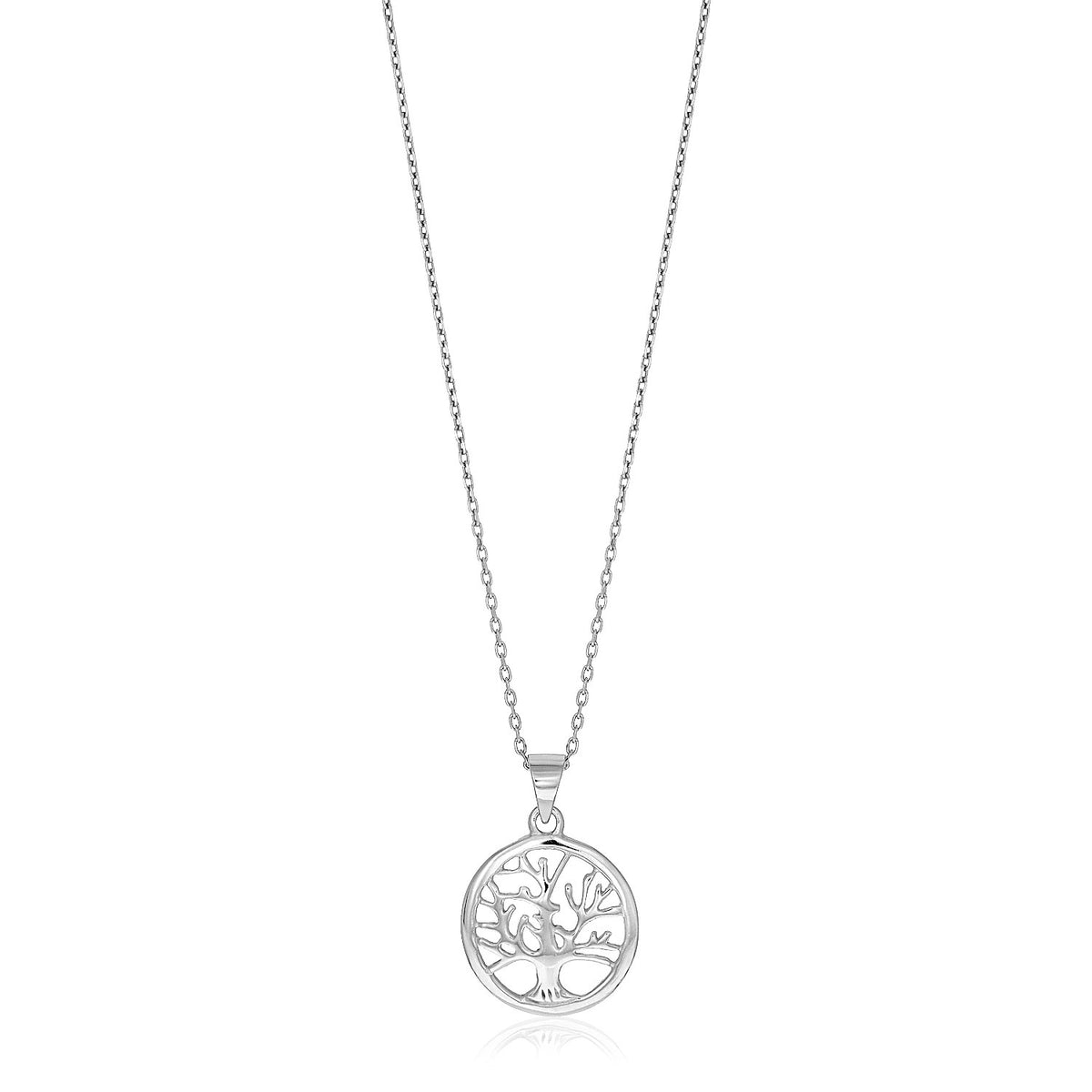 Round Tree of Life Necklace - Sterling Silver