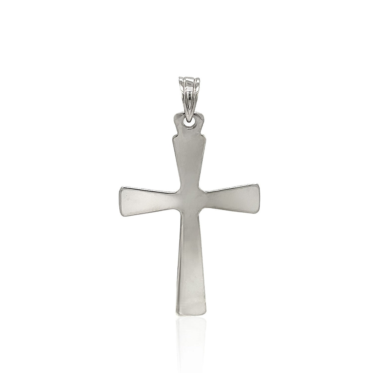 Domed Rounded Cross Pendant - Sterling Silver