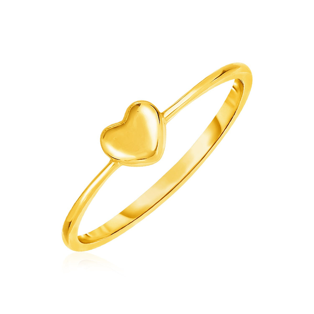Puffed Heart Ring - 14k Yellow Gold
