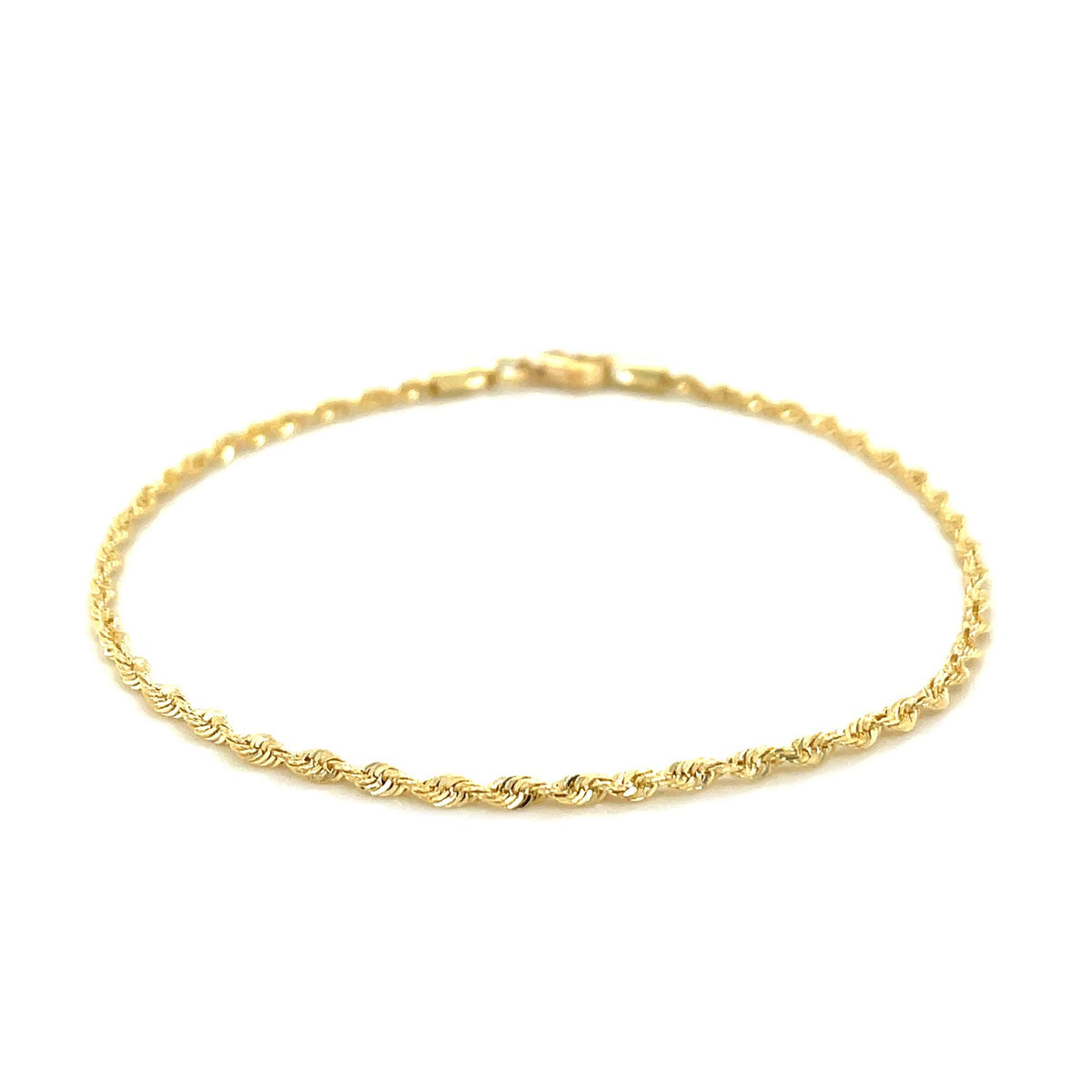 Diamond Cut Rope Anklet - 10k Yellow Gold 2.00mm
