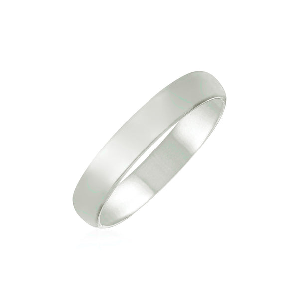 Comfort Fit Wedding Band - 14k White Gold 4mm