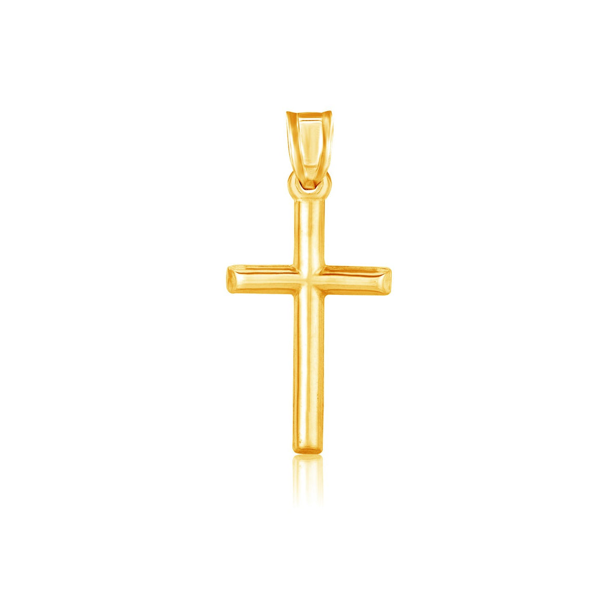 High Polish Cross Pendant - 14k Yellow Gold