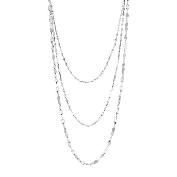 Three Strand Marina Link Necklace - Sterling Silver