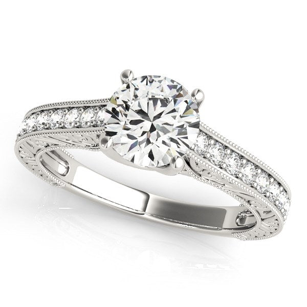 Trellis Antique Style Diamond Engagement Ring 1 1/4 ct tw - 14k White Gold