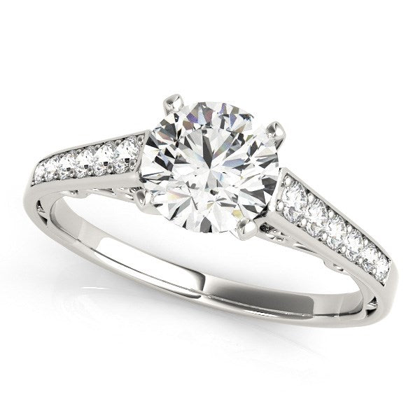 Cathedral Design Diamond Engagement Ring 1 1/4 ct tw -14k White Gold