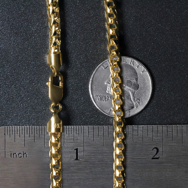 Diamond Cut Round Franco Chain - 14k Yellow Gold 4.60mm