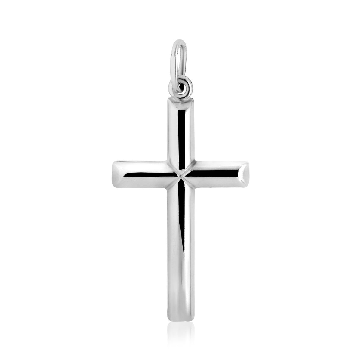 Polished Bar Cross Pendant - Sterling Silver