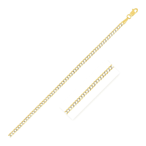 Pave Curb Chain - 14k Two Tone Gold 2.60mm