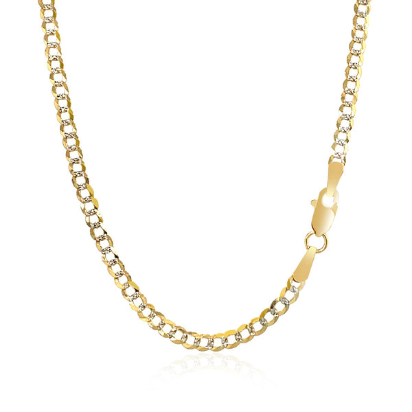 Pave Curb Chain - 14k Two Tone Gold 2.60mm