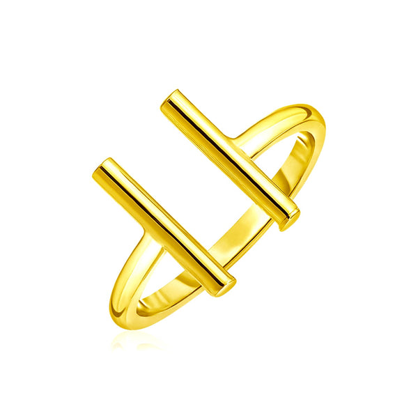 Open Ring with Bars - 14k Yellow Gold