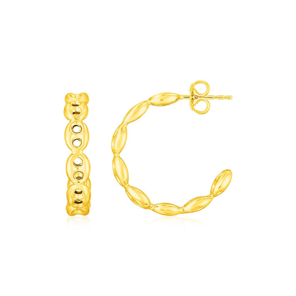 Hoop Mariner Chain Earrings - 14k Yellow Gold