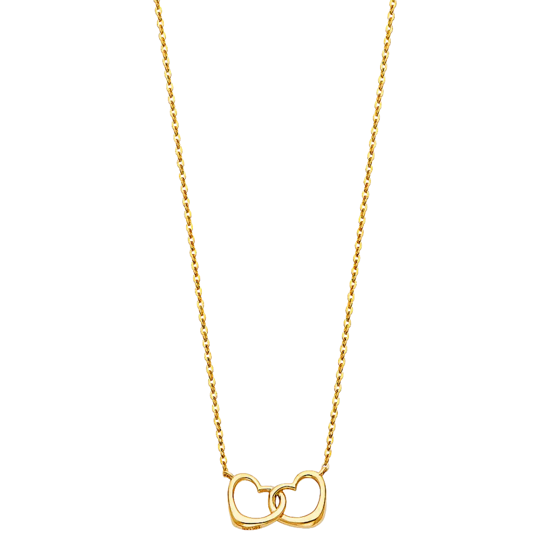 Together Heart Necklace - 14k Yellow Gold