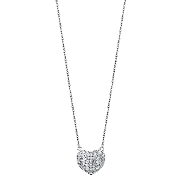 Heart Necklace - 14k White Gold