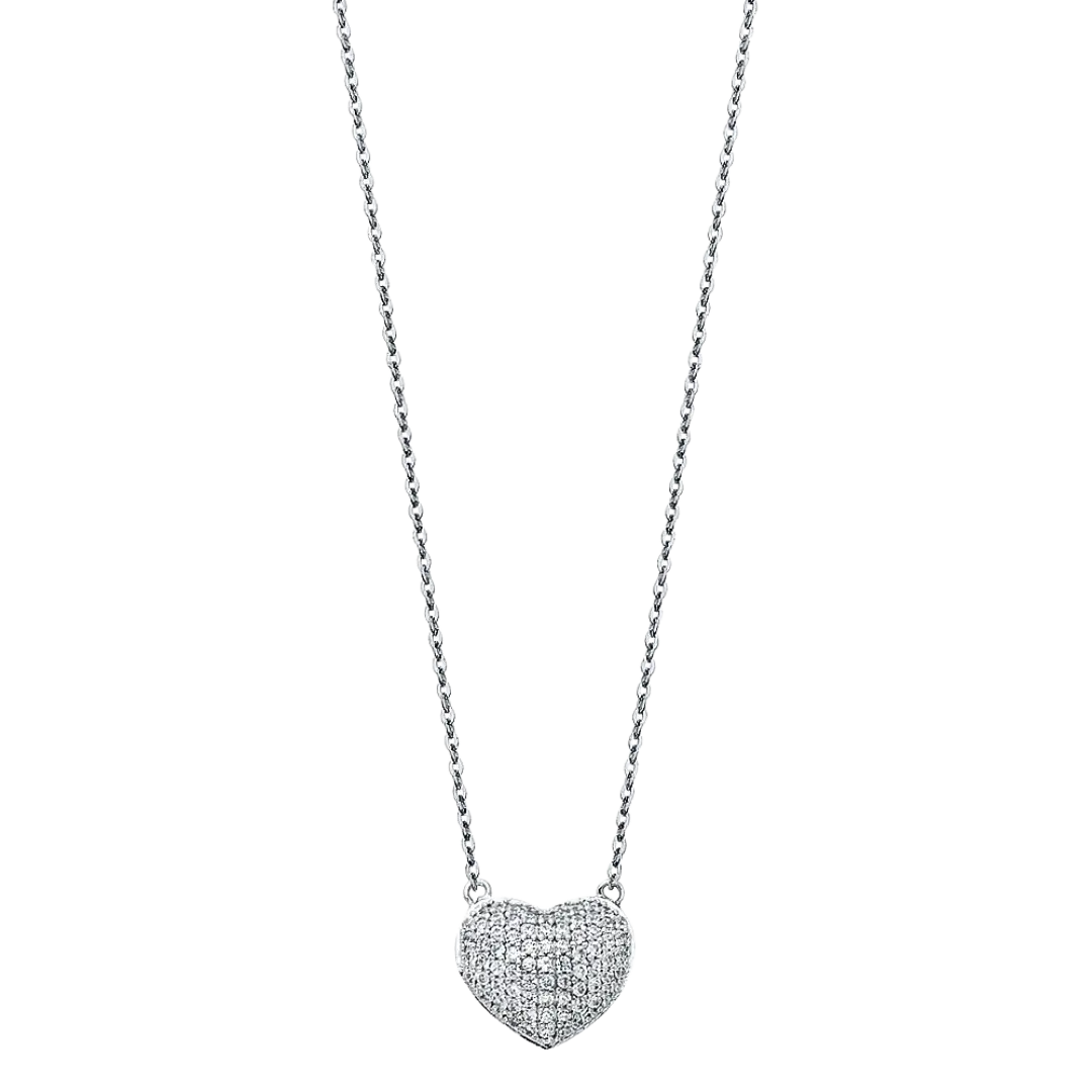 Heart Necklace - 14k White Gold