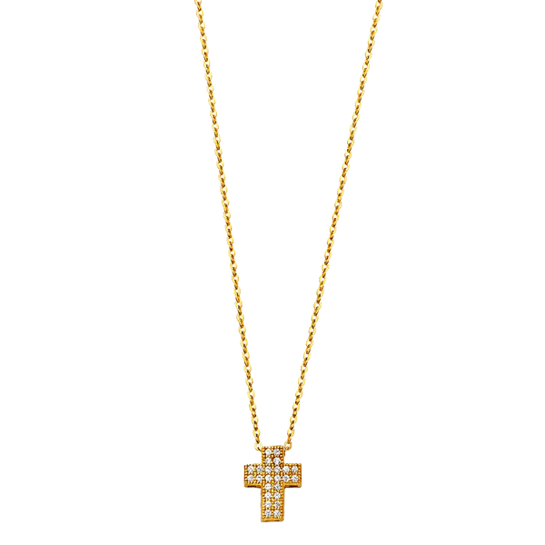 Cross Necklace - 14k Yellow Gold