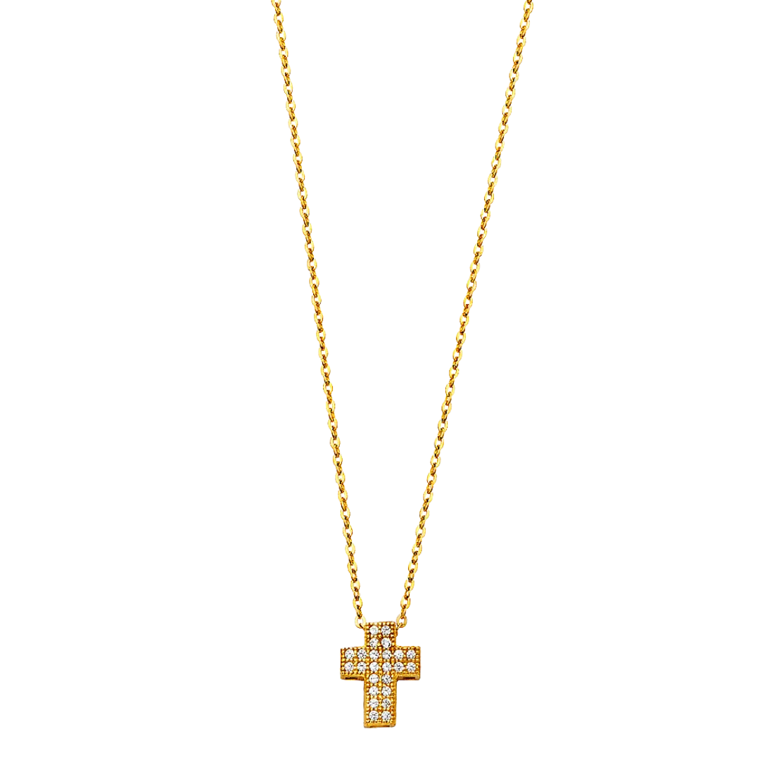 Cross Necklace - 14k Yellow Gold