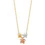 Star CZ Necklace - 14k Tri Color Gold