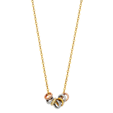 Circle Necklace - 14k Tri Color Gold