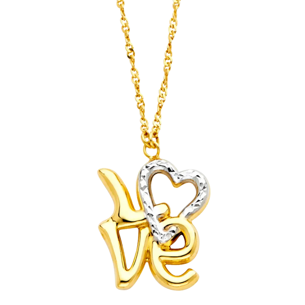 Love Necklace - 14k Yellow Gold