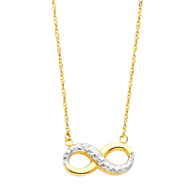 Infinity Necklace - 14k Two Tone Gold