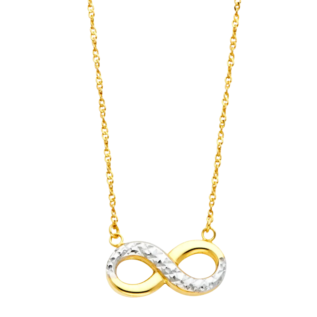 Infinity Necklace - 14k Two Tone Gold