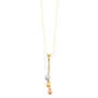 Tear Drop Balls Necklace - 14k Tri Color Gold