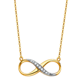 Infinity CZ Necklace - 14k Yellow Gold