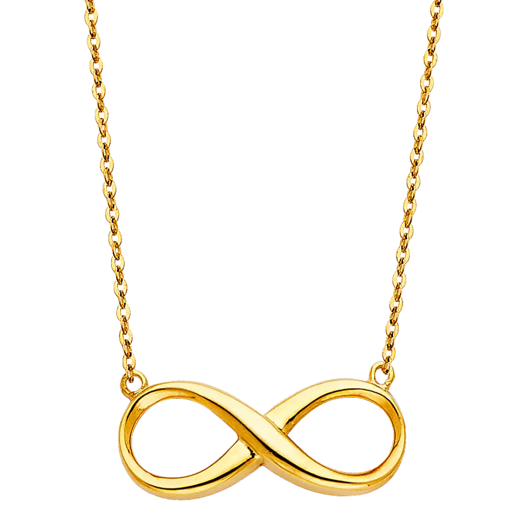 Infinity Necklace - 14k Yellow Gold