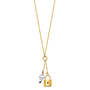 Key + Lock Necklace - 14k Two Tone Gold