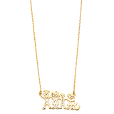 Family Sign Necklace - 14k Yellow Gold