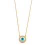 Evil Eye with CZ Necklace - 14k Yellow Gold