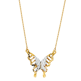 Butterfly Necklace - 14k Two Tone Gold 