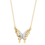 Butterfly Necklace - 14k Two Tone Gold 