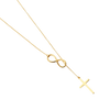 Cross with Infinity Light Necklace - 14k Yellow Gold