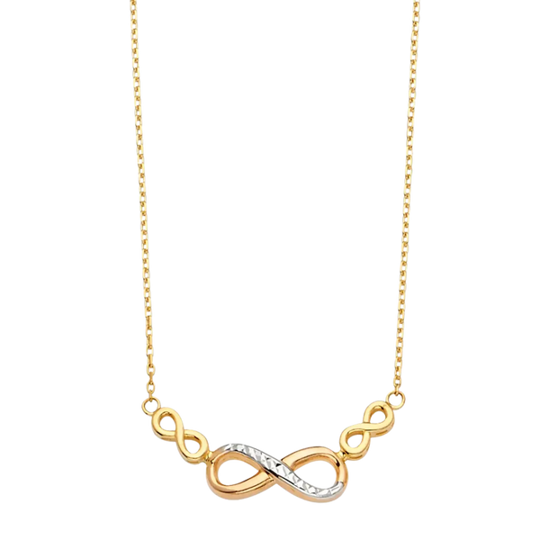 Infinity Necklace - 14k Tri Color Gold