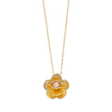 Light Flower Necklace - 14k Tri Color Gold