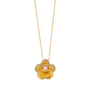 Light Flower Necklace - 14k Tri Color Gold