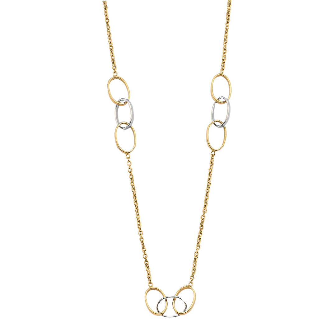 Trple Together Oval Necklace - 14k Yellow gold