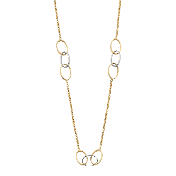 Trple Together Oval Necklace - 14k Yellow gold