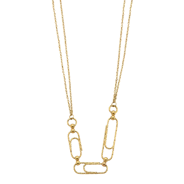 DC Paperclip Necklace - 14k Yellow Gold