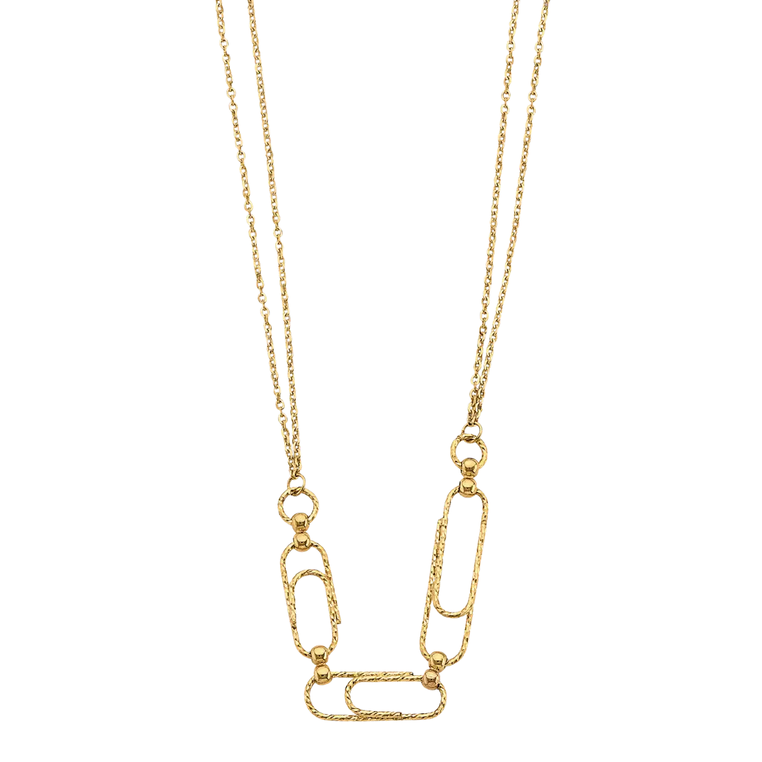 DC Paperclip Necklace - 14k Yellow Gold