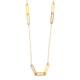 Flat Paperclip Necklace - 14k Yellow Gold