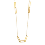 Flat Paperclip Necklace - 14k Yellow Gold