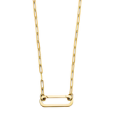 Paperclip Lock Necklace - 14k Yellow Gold