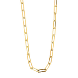 Flat Paperclip Necklace - 14k Yellow Gold