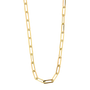 Flat Paperclip Necklace - 14k Yellow Gold